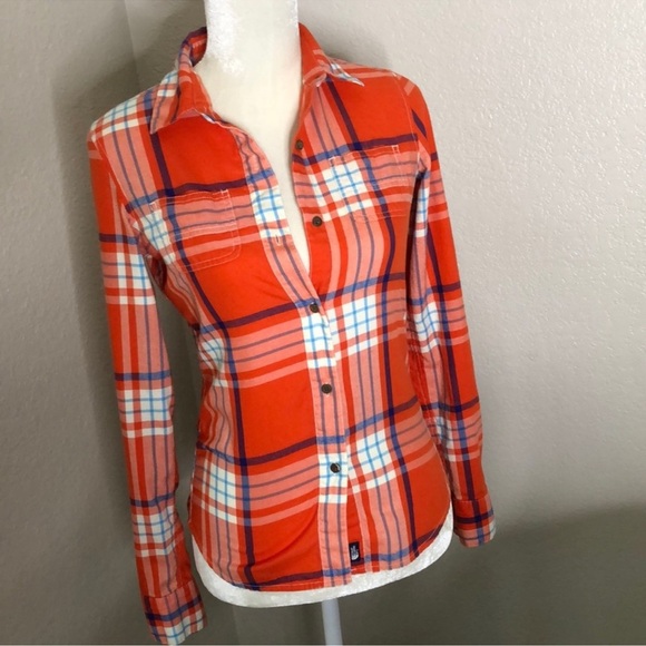 Plaid Button-Up Shirt - Red and Blue - Picture 2 of 5